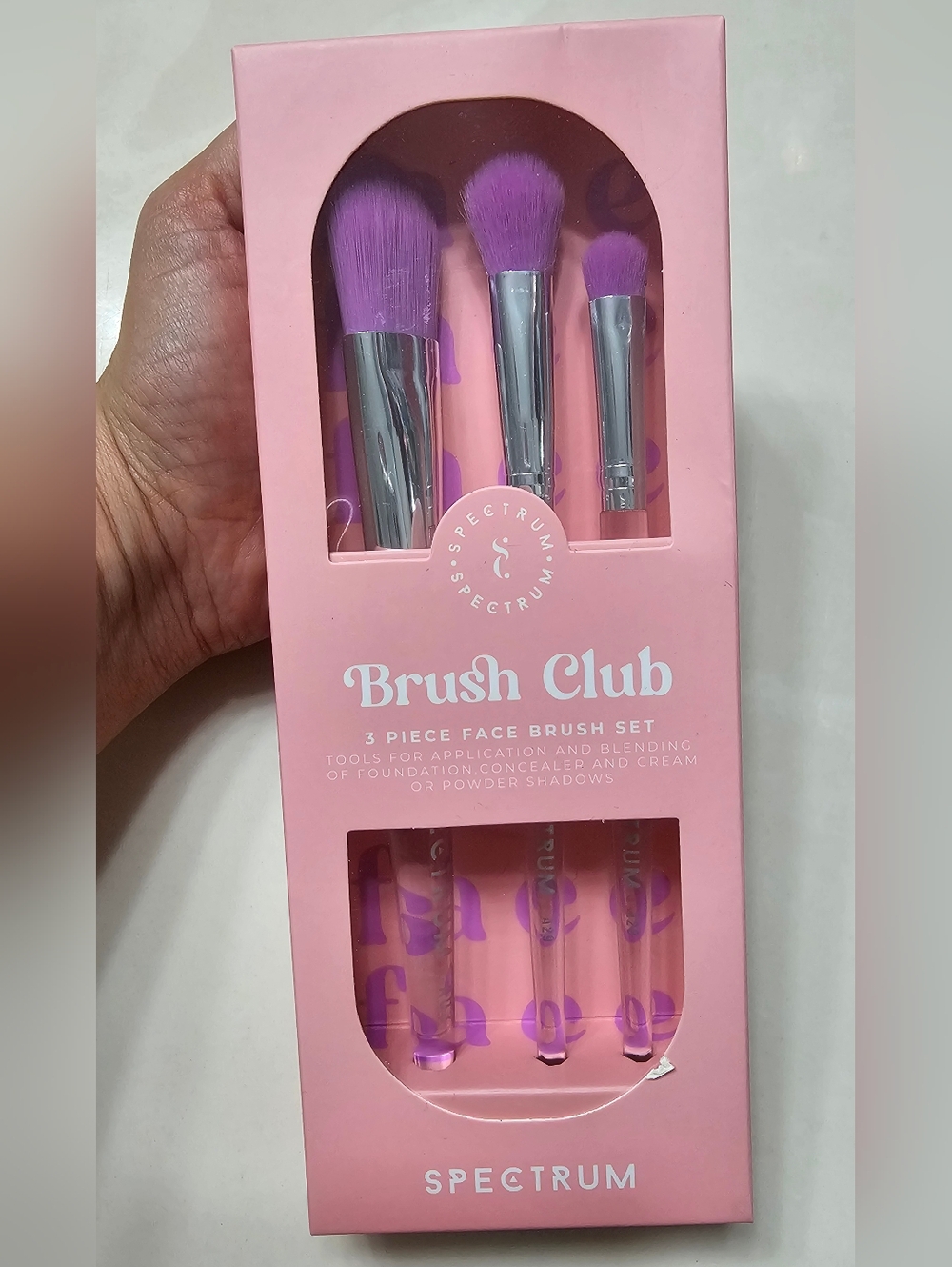 Spectrum Brush Club 3-Piece Face Brush Set - Pink & Purple
